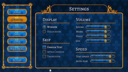 Talleyrand Sim - Settings